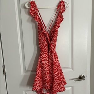 Red Floral Romper